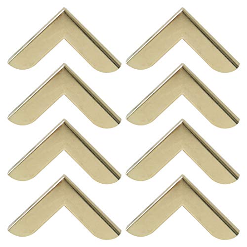 Image of uxcell 8pcs Box Corner Protectors Vintage Brass Tone Guard Edge Cover Scrapbook Album Jewelry Box Corner Decor
