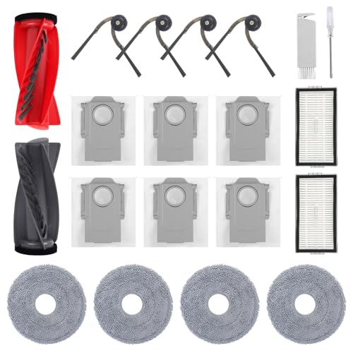 Image of Accessories Kit for Roborock Saros 10R, Saros 20, Qrevo CurvX, Qrevo Edge 2, Curv 2 Pro, QX Revo Ultra Robot Vacuum Replacement Parts, 1 Main Brush, 2 Filters, 4 Side Brushes, 4 Mop Pads, 6 Dust Bags