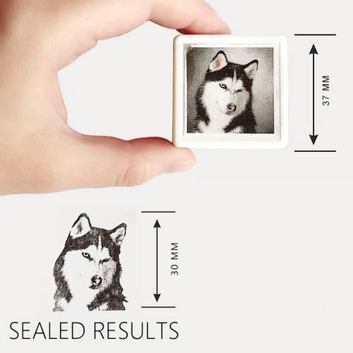 Custom Pet Portrait Stamp Personalized Photo Stamp Diy For Dog/Cat/Rabbit Face Animal Stamp Ink Stamp For Scrapbooking Card And Decorative Personalized Gifts (Blue) #TOP5