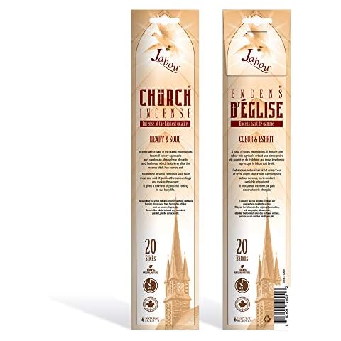 Jabou Church Incense Sticks of The 100% Natural Hand Dipped Perfect for Meditation Yoga Relaxation Aromatherapy Healing Prayer & Rituals 11 inch, 60 Min, 20 Sticks per Pack. (Heart & Soul) Cover