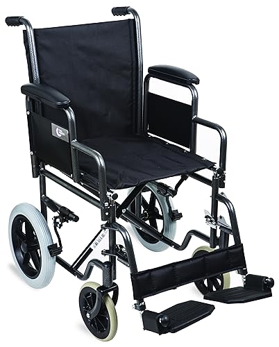 Carrozzina PRAXIS PMN NEOS TR 43 da transito pieghevole - telaio in acciaio - seduta cm. 43 - In OMAGGIO cuscino antidecubito in fibra cava …