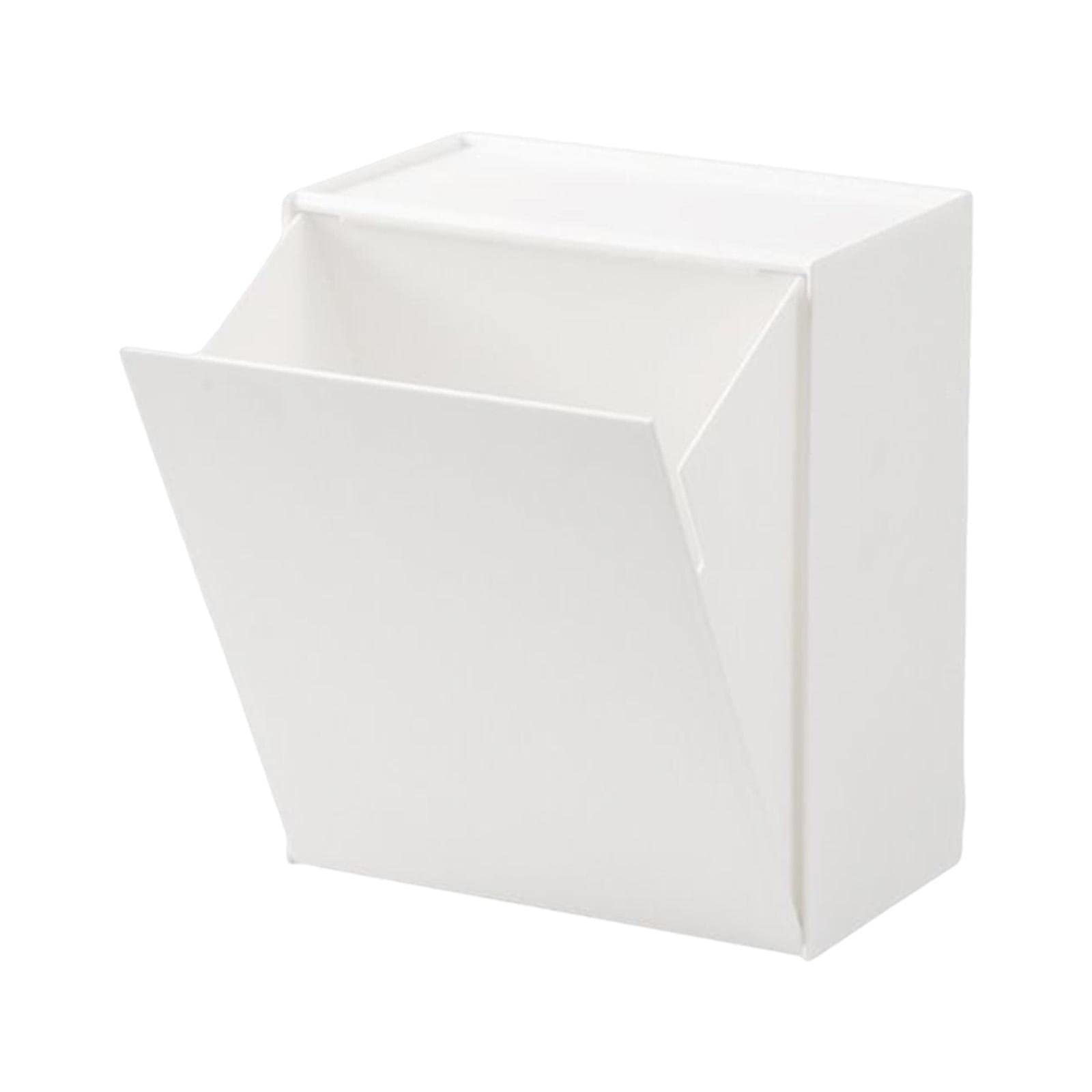 perfk Organizador de almacenamiento para encimera de tocador de baño, dispensador de toallas de papel con estante de pañuelos, caja contenedora, Blanco