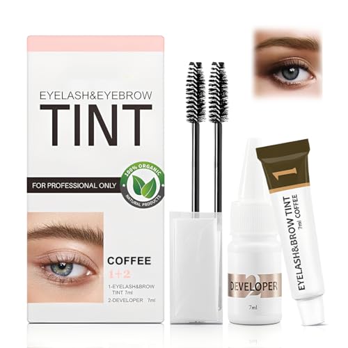 LAKPYN Kit para Tinte Semipermanente para Cejas, Tinte para Cejas Resistente al Agua y al Sudor, Apto para Principiantes y Salones (Color Café)