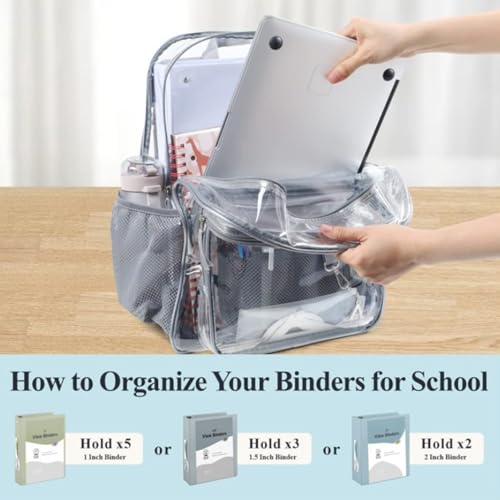 Sac à dos transparent en PVC noir de grande capacité pour l'école - 6