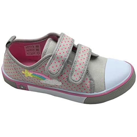 GladRags Girls Canvas Trainers with Rainbow Pattern Cover