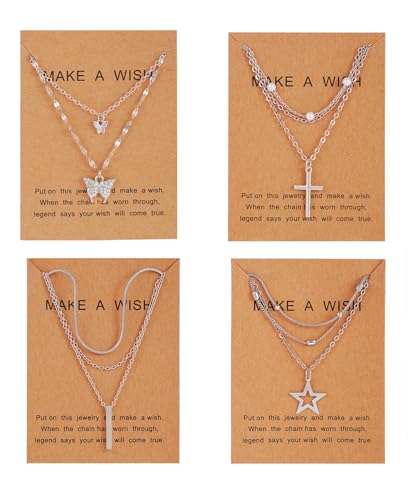 Image of Shining Diva Fashion 4 Pcs Stylish Silver Plated Necklace Jewellery Set for Women Pendant Necklace Gifts for Girls (16474np)