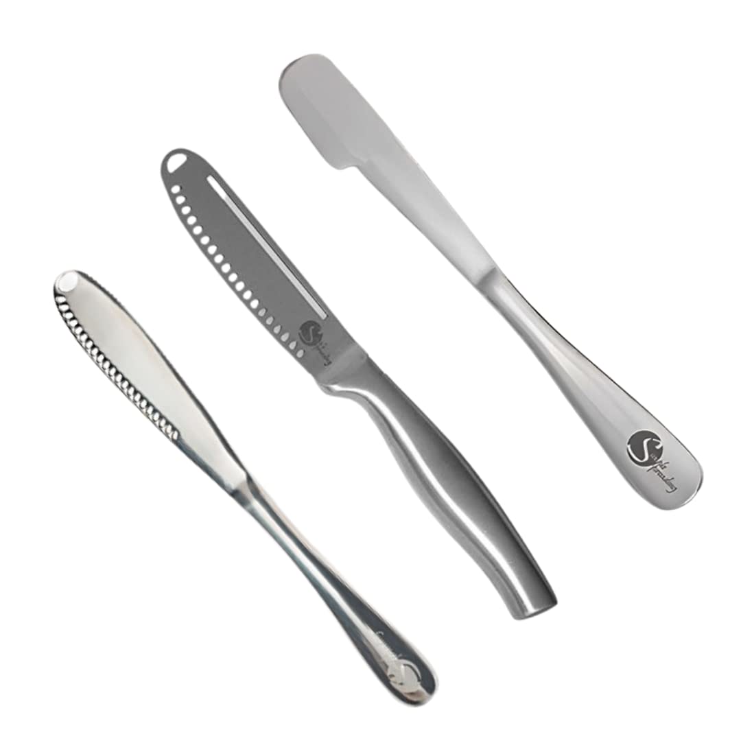 Multifunctional Kitchen Knives 3 Set - 1 Butter Knife 1 Magic Butter knife and 1 Spatula Spreading Knife L