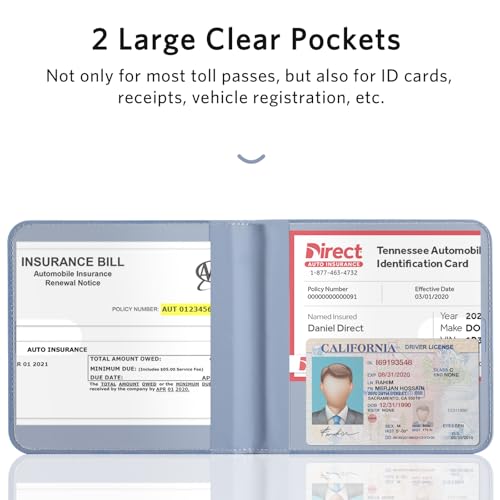 Image of CoBak Car Registration and Insurance Holder - Vehicle Glove Box Car Organizer, Auto Truck Comparment Accessories Case for Essential Document, Driver License, Cards (Lavender Purple)