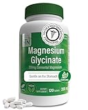 Magnesium Glycinate - Muscle, Nerves, Relaxation & Sleep Supplement | 200mg Elemental Magnesium Fully Reacted Chelated | Gentle on the Stomach | Non-GMO 120 Tablets | by Health Thru Nutrition