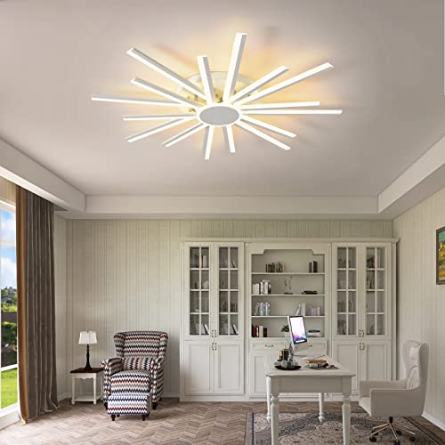 Plafonnier LED moderne YangRy dimmable 120W blanc pour salon