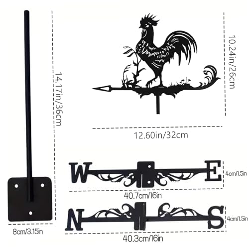 Veleta de gallo para tejado que soluciona la falta de decoración en techos vacíos 3