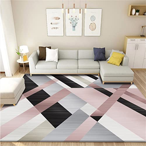 Tapis de chambre moderne au design géométrique et finitions soignées