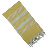 Dandelion - Basic Pattern - 100% Naturally-Dyed Cotton Turkish Towel Peshtemal - 71x39 Inches - Yell