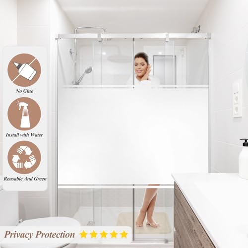 Antrect Window Film Privacy Frosted Window Film Privacy Film For Glass Windows Tint Reflective Window Film Static Cling Without Glue Opaque Film Sun Blocker - Image 2