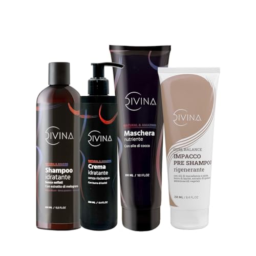 Kit hidratante y regenerante para cabello ondulado, rizado, súper rizado, afro Natural&Amazing de DIVINA BLK