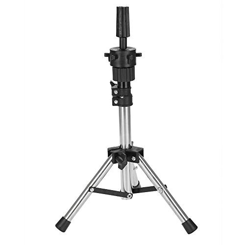 Peluca de Soporte para la Cabeza, Peluca de Plástico Profesional Ajustable Mostrar Titular de Cabello Simulado para Peluquería Molde de Entrenamiento(Plata)