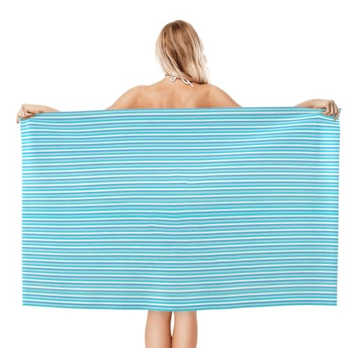 Serviette de bain microfibre à rayures séchage rapide et ultra absorbante - 3