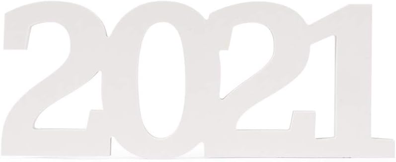 MOWO Plastic Letter Table Sign 2021 for New Year's Party Graduation Birthday Decoration, White