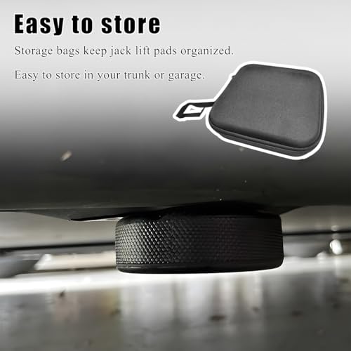 Image of Ohleats 4 PCS Lifting Jack Pads Compatible for Model 3 /Y /S /X, Upgraded Jack Stand Rubber Pads to Protect Battery and Chassis, Rubber Lift Jack Pucks with A Storage Case, Car Accessories