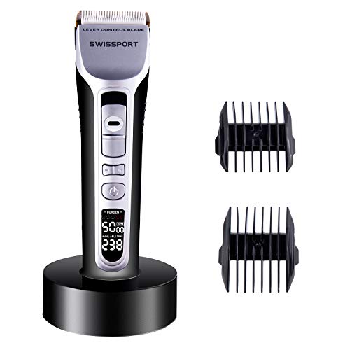 DORISILK Cortapelos para hombres, kit de corte de pelo con barba recortador de pelo eléctrico profesional inalámbrico con cable, máquina de corte de pelo recargable con muelle de carga (negro)