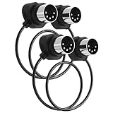 FORE 2本パック 3.3フィート/ 100cm 45度対称角度付きMIDIケーブル 狭いスペースのための超小型プラグ付き 5ピンDIN MIDIキーボード/インターフェース/ギターマルチエフェクト対応 2パック 3.3フィート/100cm