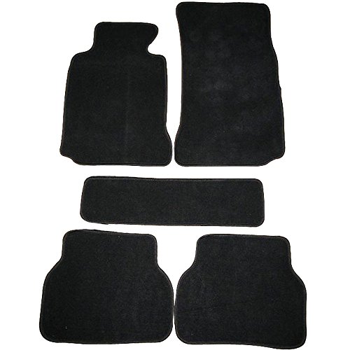 Floor Mats Compatible with BMW E39 5-Series 4Dr, 1997-2003 Factory Fitment Car Floor Mats Front & Rear Nylon by IKON MOTORSPORTS, 1998 1999 2000 2001 2002