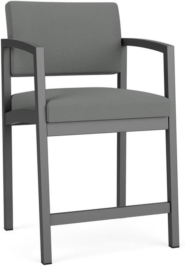 Lenox Steel Reception Waiting Room Healthcare Hip Chair/Charcoal Steel/Blue