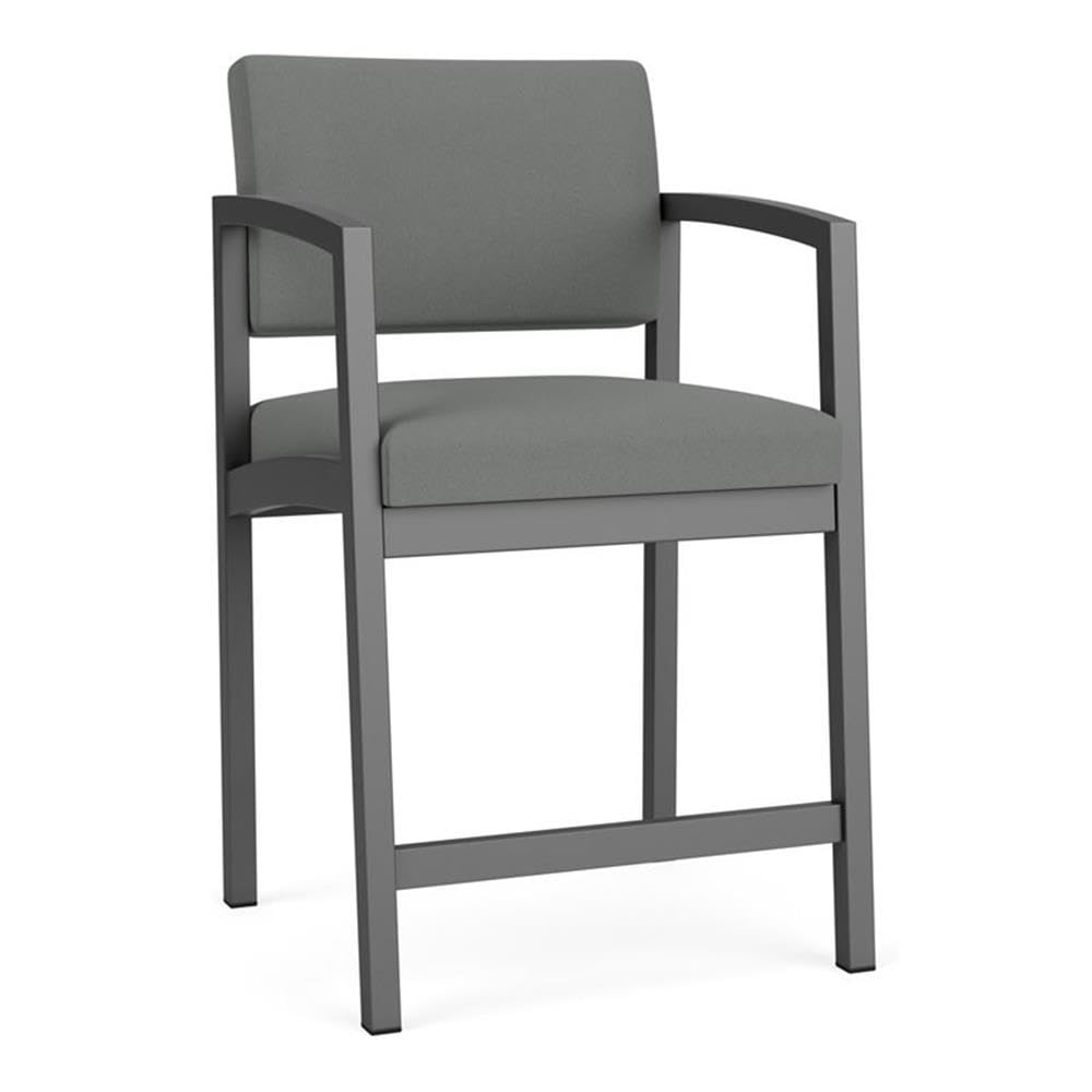 Lenox Steel Reception Waiting Room Hip Chair/Charcoal Steel/Light Gray