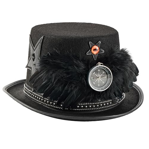 Chapeau à plumes ailées haut de gamme pour grand bal masqué et halloween