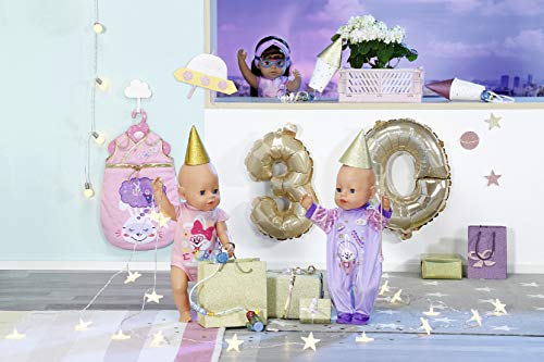 Zapf Creation 831120 BABY born Happy Birthday Schlafsack - rosa Puppenschlafsack für 43cm Puppen mit goldenen… – Bild 6