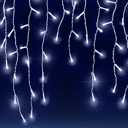 Monzana® Luces de Navidad 200 Leds Interiores Exteriores 10m Iluminación Navideña Blanco Frío