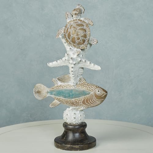 Escultura de Mesa Tótem Tortuga y Pez miniatura 2