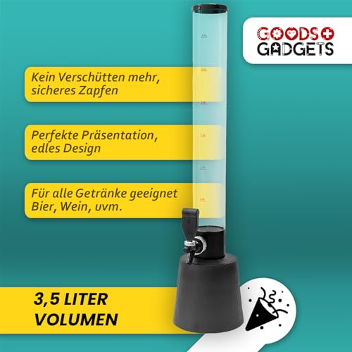 Biertower Goods+Gadgets XXL Trinksäule für Getränke bis 5 Liter
