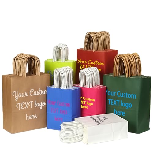 Sacs en papier kraft imprimés personnalisés taille moyenne pour emballage commerce