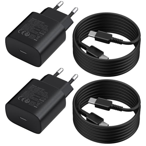 Anykon 2er-Pack 25W USB C Ladegerät 30% Schnellladegerät mit 1.8m Ladekabel – Ansicht 1