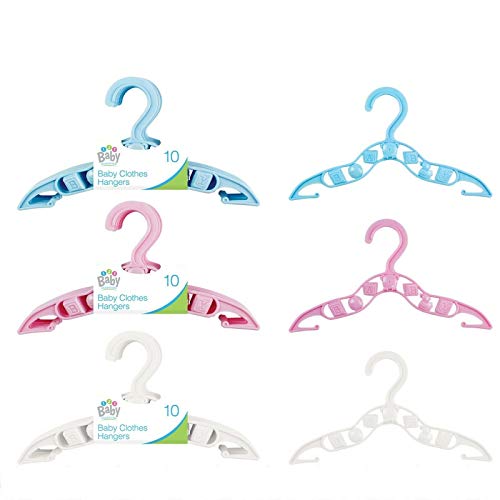 every Percha para ropa de bebé, paquete de 10 unidades, organizador de ropa para niños pequeños, con ganchos para colgar, de plástico antideslizante, no tóxico, ultrafino, ahorro de espacio (blanco)