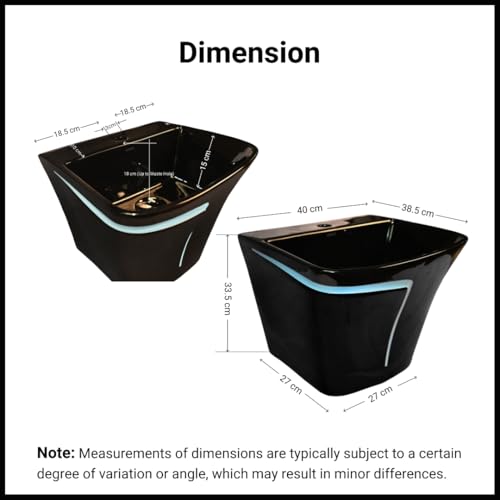Image of Wall Mounted Wash Basin for Bathroom | Wall Hung Wash Basin /Sink (15.35 x 16.14 x 13 Inch, SFKOP - 227)