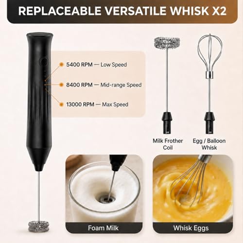 Nova Milk Frother Rechargeable, Coffee Frother WHISKER + FROTHER - Image 5