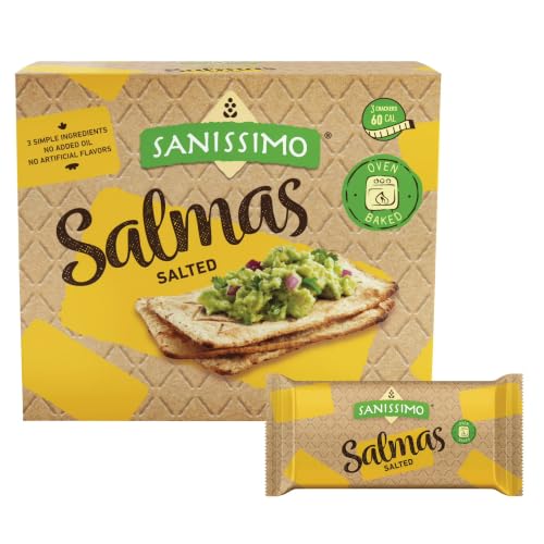 Sanissimo Salmas Oven Baked Corn Crackers, 100% Whole Grain Corn, Gluten Free, Non-GMO Project Verified, 8 Individually Wrapped Snack Packs (3 Crackers Each) - image 1