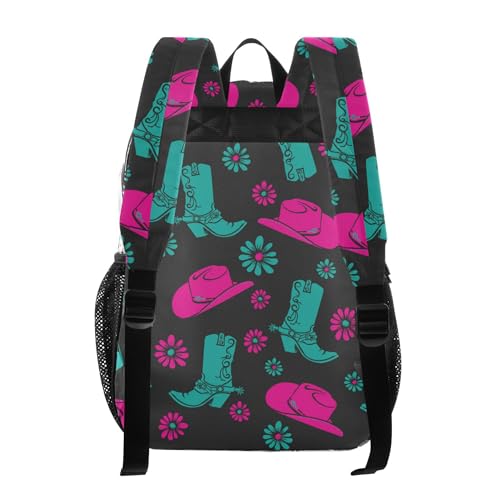 Western Cowgirl Flowers Clear Backpack PVC Transparent School Backpack Lightweight Student Book Bags Capacity Clear Bag3