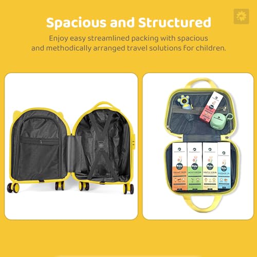 Image of StarAndDaisy Kid's Luggage /Suitcase Combo for Children Boys & Girls with Wheels,Mini Hand Bag, Number Lock, Water Proof, Adjustable Handle Height Trolley (Beige-Mickey Mouse Print)