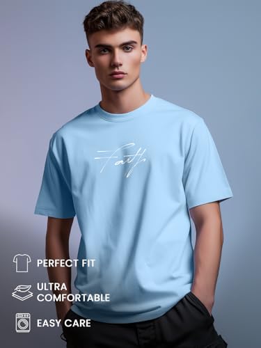 Image of Nobero 100% Cotton T Shirts for Men Stylish | Regular Fit | Graphic Printed T Shirts for Men 180 GSM Combed Cotton | Round Neck Half Sleeve