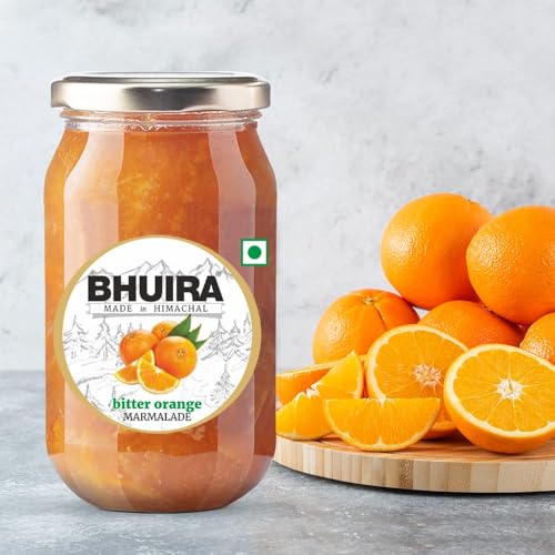 Image of Bhuira Bitter Orange Marmalade- 470g | All Natural - No Added Preservatives, Artificial Colors | Handmade Himachal Vegan Spread | Breakfast Dessert Jam | Healthy Snack, Guilt-Free