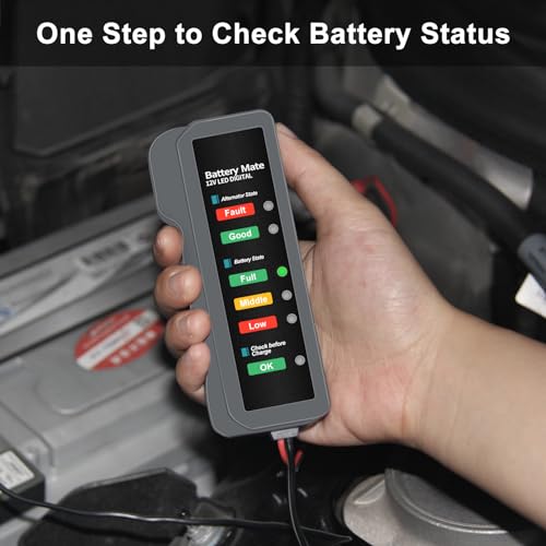 Image of 12V Car Battery Tester and Alternator Tester, Automotive Load Tester Indicator, 12 Volt Auto Check for Automobile