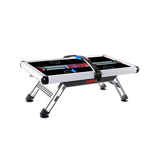 ESPN Sports Air Hockey Game Table: 84 Inch Indoor Arcade Gaming Set with Electronic Overhead Score System, Sound Effects (AWH084_218E)