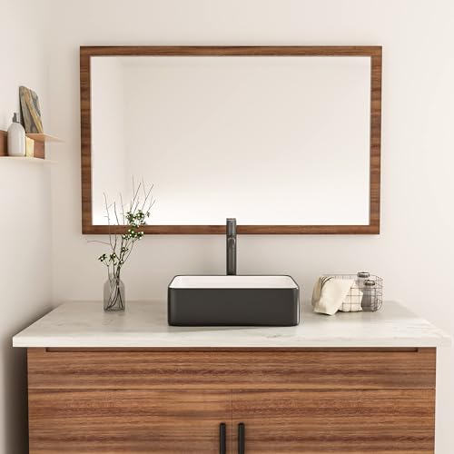 Rectangle-Bathroom-Sink-GhomeG-19×15-Black-and-White-Above-Counter-Ceramic-Porcelain-Vessel-Vanity-Sink-Washbasin-Art-Basin Rectangle Bathroom Sink GhomeG 19×15 Black and White Above Counter Ceramic Porcelain Vessel Vanity Sink Washbasin Art Basin