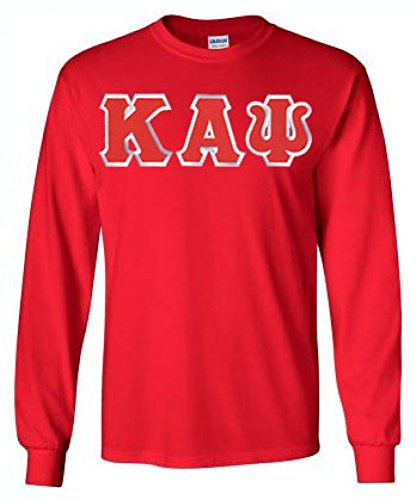 Kappa Alpha Psi Fraternity Greek Lettered Long-Sleeve T-Shirt X-Large Red