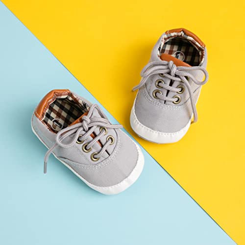 Image of Infant Baby Boys Girls Canvas Sneaker Toddler Slip On Anti Skid Newborn First Walkers Candy Shoes for 0-18 Months