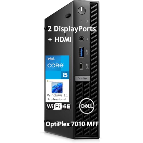 Image of Dell OptiPlex 7010 Micro Desktop pc for Bussiness & Home, Intel 6-Core i5-12400T, 64GB DDR4 RAM, 2TB PCIe SSD, WiFi 6E, HDMI, 2 DisplayPorts, Windows 11 Pro