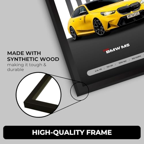 Image of Funk You Store BMV M5 Poster | Framed BMV G90 M5 A4 Sized (31 x 23 cm) | Car Poster for Wall, Gift for Boys, Sportcar Frames | Car Posters for Wall, Bedroom, Hostel, Study Area, Hostel (F 079)